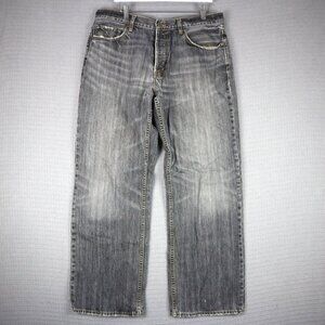 Gap Jeans Loose Fit Japanese Denim Faded Grey Wide Sandblasted Gray 36W